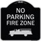 Signmission Designer Series-No Parking Fire Zone With Graphic Black & Silver, 18" x 18", BS-1818-9818 A-DES-BS-1818-9818 - alternate 1